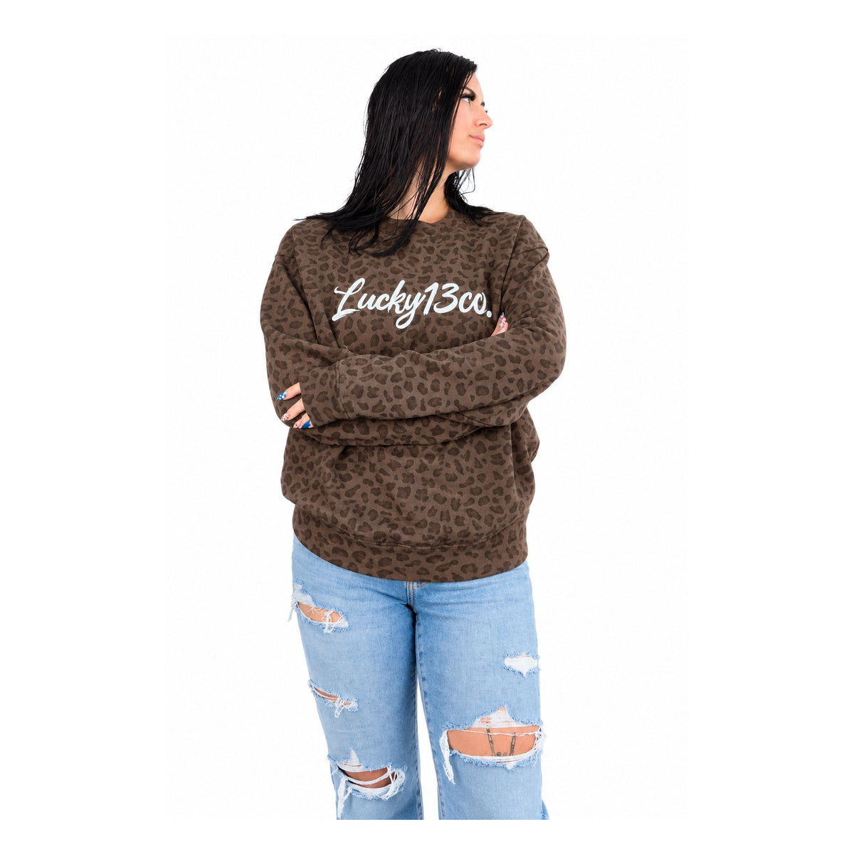 Make Your Own Luck - Cheetah Crew Sweatshirt