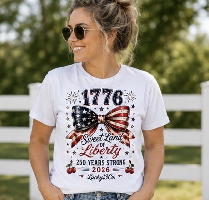 Ladies Sweet Land of Liberty T-Shirt or Tank Top