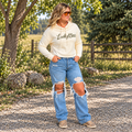 Make Your Own Luck - Ladies Bone Crop Hoodie