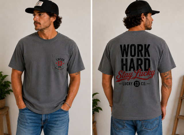 The Grind - Work Hard Stay Lucky Pocket T-Shirt